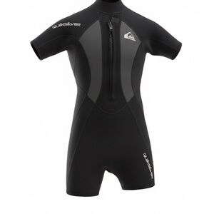 Quiksilver Kids Black and Gray Short Sleeve Rashguard